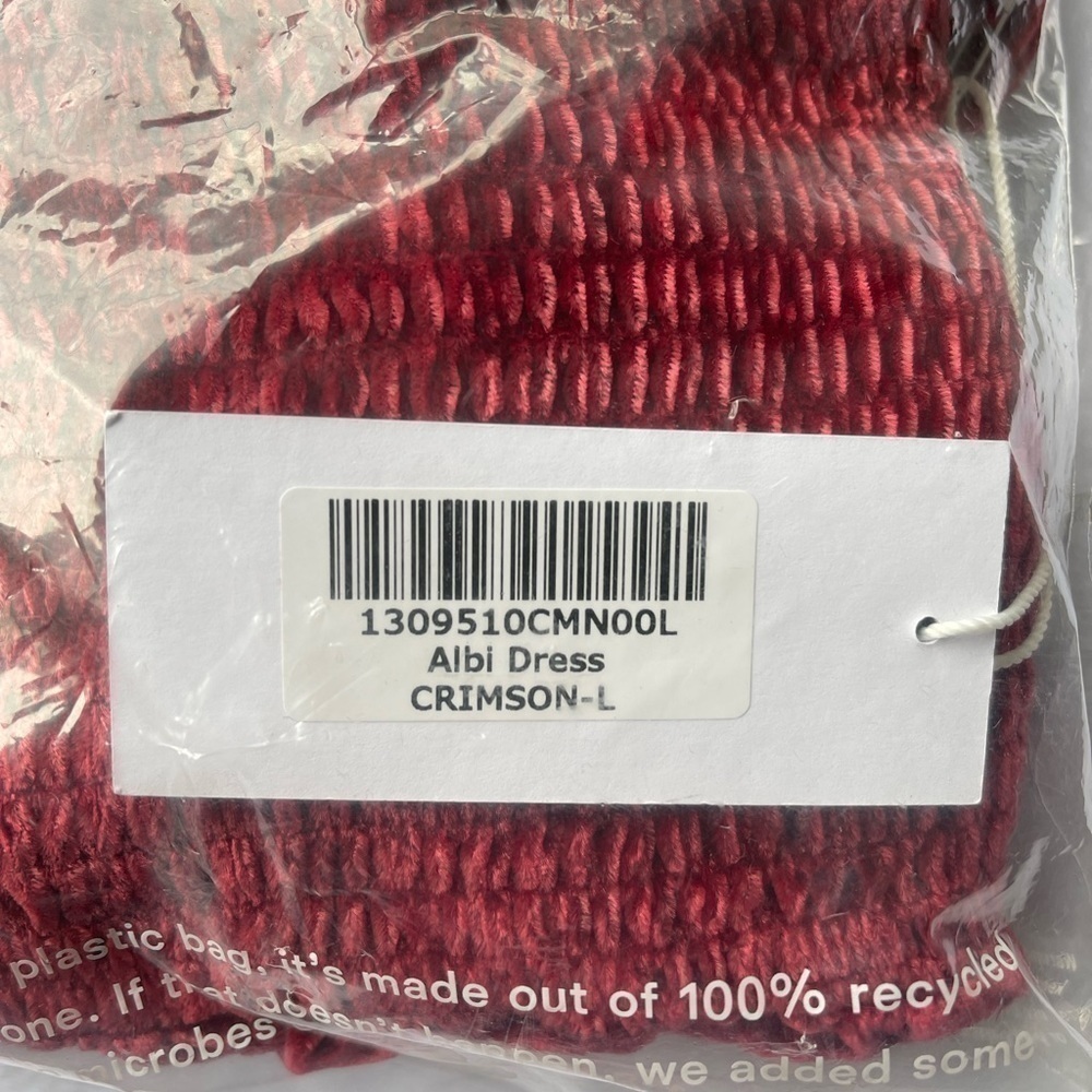 NWT Reformation Albi Velvet Dress in Crimson Red Large - Picture 3 of 5